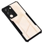 Back Cover Case for Vivo Y200 5G | Camera Protection - Black Bumper & Transparent Clear Back