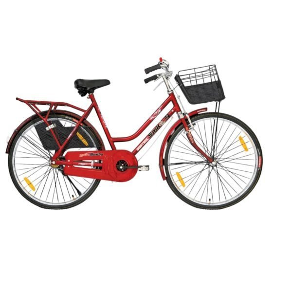 BINSAR Standard Bicycles (700CC) - 26X1*1/2 (LADY)- 26T Bicycle for Girls/Women with Front Basket and Integrated Carrier