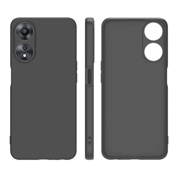 Back Cover for Oppo A58 5G (Shock Proof Silicon Black)