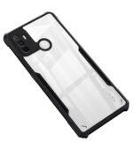 Clear Back Cover Case for Oppo A53 / Oppo A33 Hybrid Transparent Shockproof Armor - Black