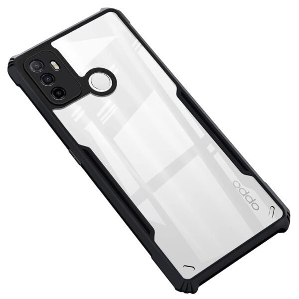 Clear Back Cover Case for Oppo A53 / Oppo A33 Hybrid Transparent Shockproof Armor - Black