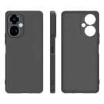 4 Sides Full Protection Silicon Back Cover Case for Oppo F25 Pro (5G) - (Black)