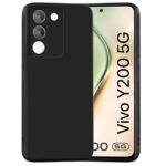 Vivo Y200 5G Back Case Cover Slim Ultra Soft Rubberised | Silicone Flexible Camera Protection Back Case - Black