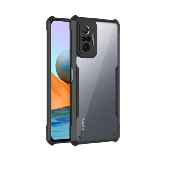 Back Cover for Redmi Note 10 Pro/Note 10 Pro Max Back Cover Slim Crystal Clear Camera Protection Airbag Shockproof (Transparent Black)