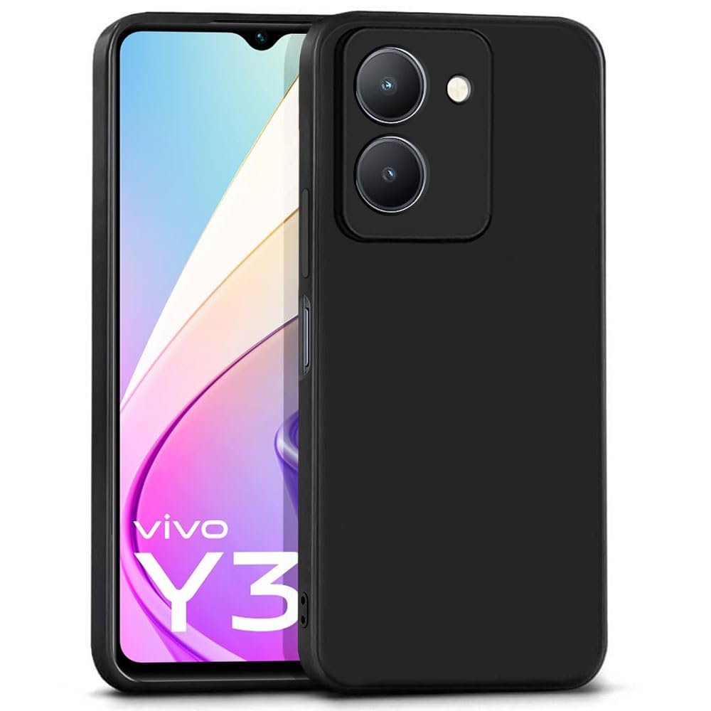 Vivo Y36 Slim Ultra Soft Rubberised Back Cover | Camera Protection Back Case - Black