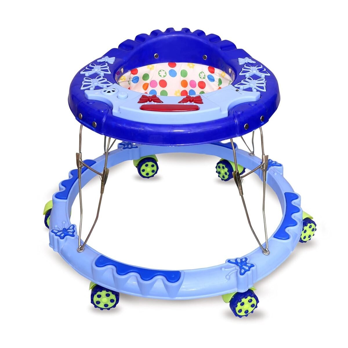 Baby Walker Multi-Function Musical Foldable Walker with Music Toys Bar for Kids Male and Female Baby Walker 6 Months to 18 Months (Blue)