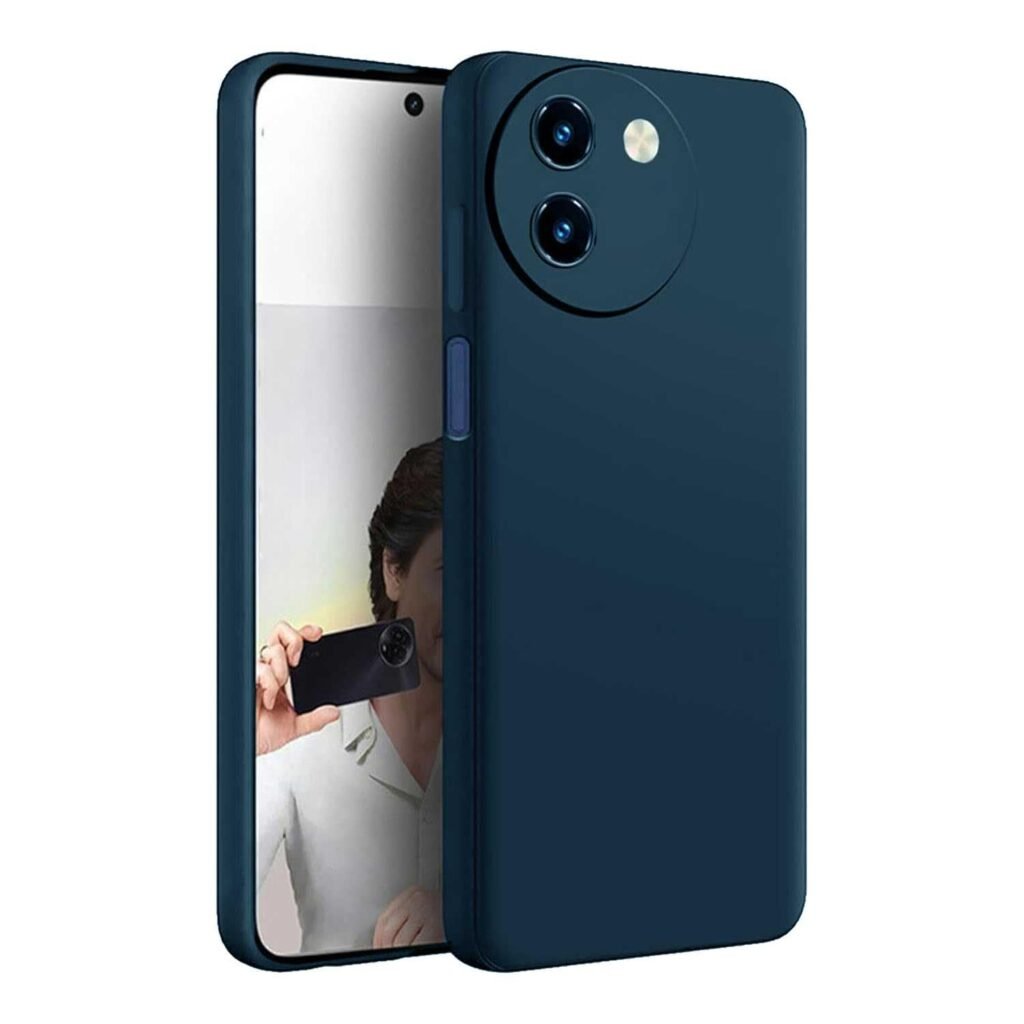 Vivo T3x Case Soft Silicon Flexible Back Case Cover Compatible for Vivo T3x 5G (Liquid -Blue)