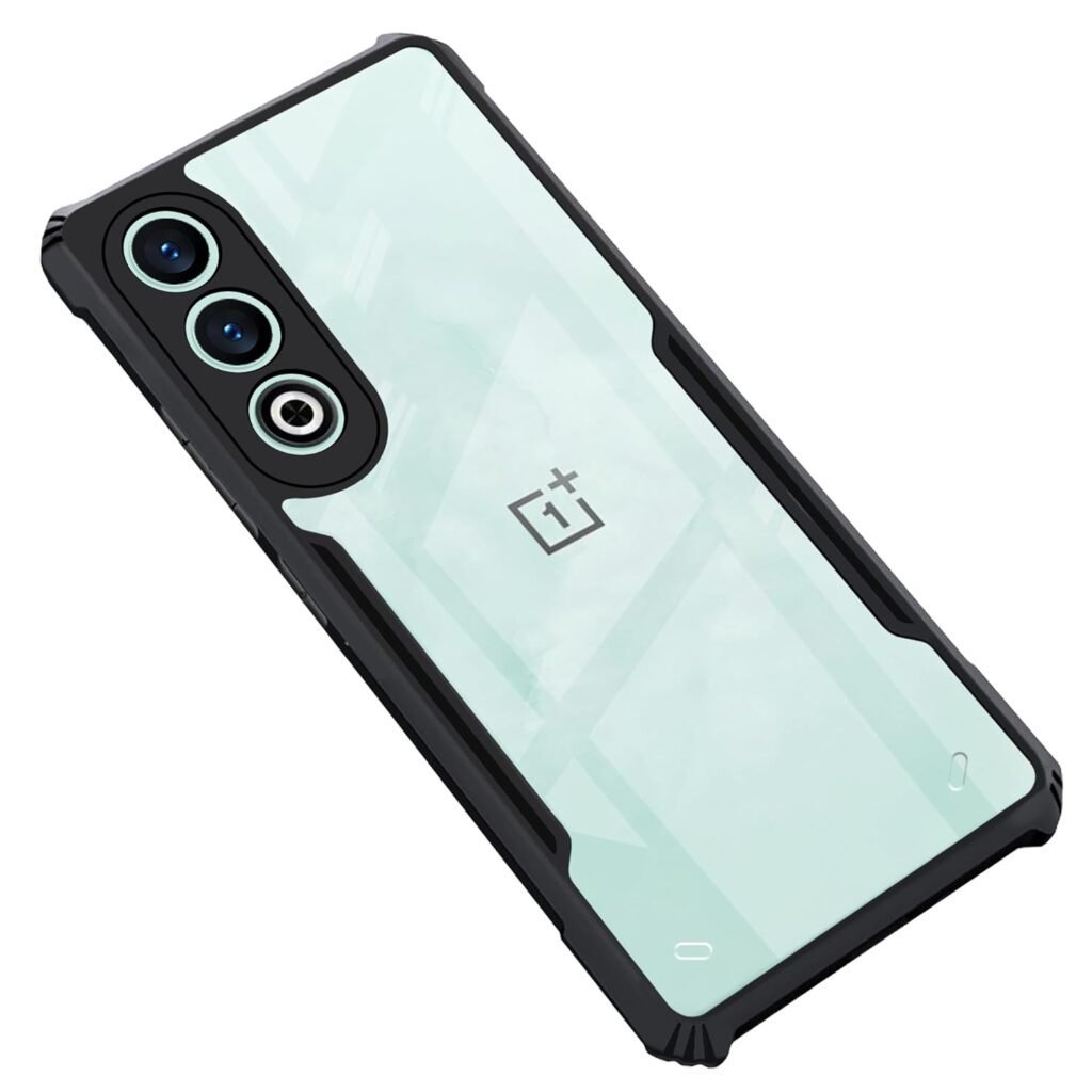 OnePlus Nord CE 4 (5G) Cover | Camera Protection Shockproof Bumper-Edge | Transparent Eagle Back Case Cover (Black)