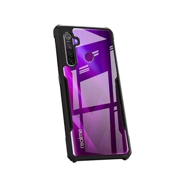 Eagle Polycarbonate Back Cover For Realme 5 Pro Back Cover Case-Black Transparent (Eagle)