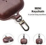 Leather Cover Compatible with Boat Airdopes 161 Protective Leather Case Cover with Carabiner Hook (Dark Brown)