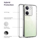 Back Cover for Vivo Y200 Pro 5G Silicone Clear Shockproof Case with Camera Protection | Soft and Flexible (Transparent)