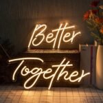 OMI LED Neon Light Sign, Better Together Hanging Neon Art Wall Sign for Party Wedding Home Decor Kid Bedroom Bar 12V Warm (Copy)