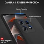 Silicone Back Cover Case for Motorola Edge 50 Pro 5G | Camera Protection Bump | Shockproof Back Case (Silicone, Black)