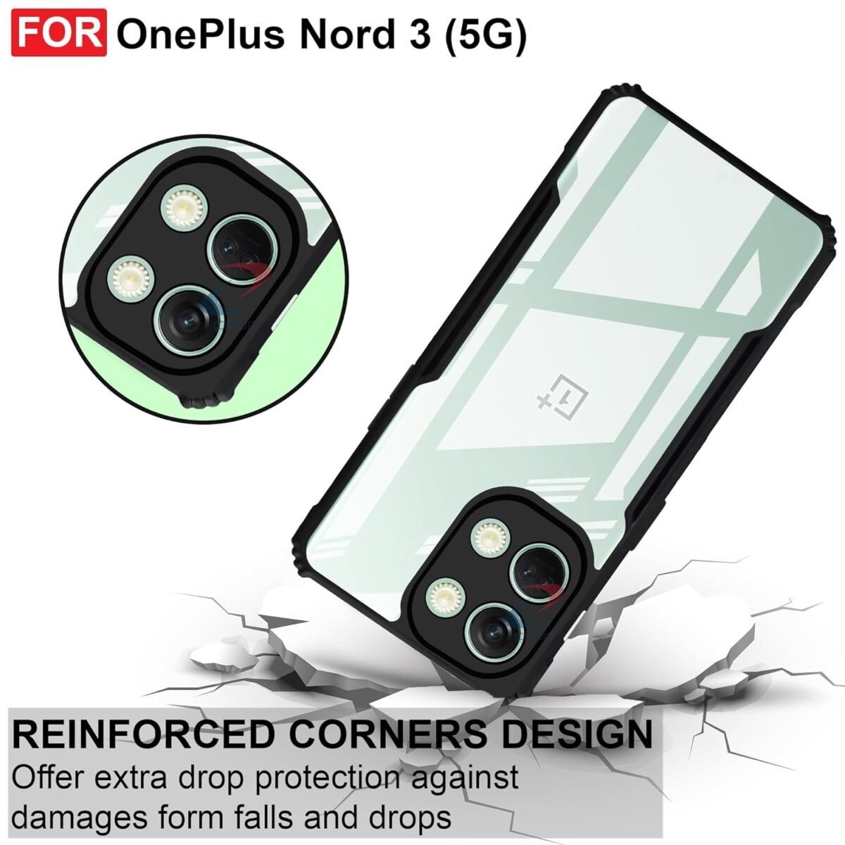 Crystal Clear Back Cover Case Compatible for OnePlus Nord 3 5G | 360 Degree Protection | Camera & Screen Protection |