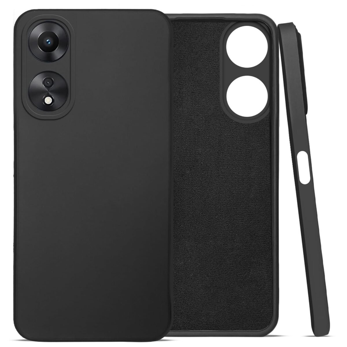 Back Cover for Oppo A58 5G Back Cover Case - Black Silicon