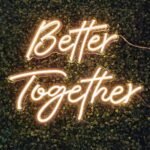 OMI LED Neon Light Sign, Better Together Hanging Neon Art Wall Sign for Party Wedding Home Decor Kid Bedroom Bar 12V Warm (Copy)