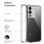 Back Cover for Vivo Y200 (Silicone Clear Shockproof Case with Camera Protection (Transparent)