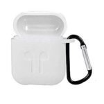 AirPods 1 Ad 2 Case Cover Portable Silicone Skin Cover with Keychain Carabiner (Supports Wireless Charging) Compatible