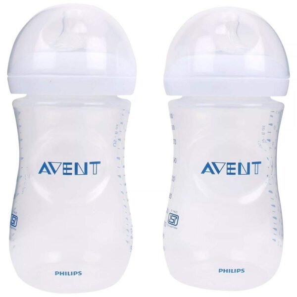 Philips Avent 260ml Natural Feeding Bottle (Clear, Pack of 2)