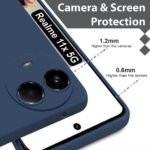 Silicone Realme 11 / 11x 5G / Narzo 60x 5G Case Cover | 360 Degree Camera Protection (Blue)