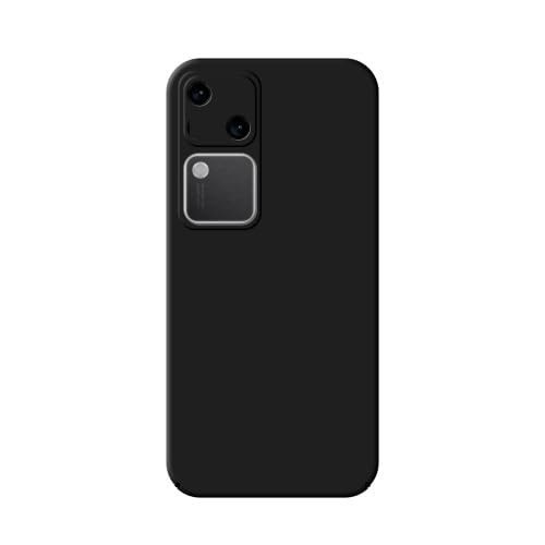 Matte Finish S-Style Pudding Soft Silicon TPU Back Case Cover for Vivo V30 - Black