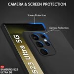 Silicone Back Cover Case for Samsung S23 Ultra 5G | Soft Micro-Fibre Lining Inside | Camera Protection Bump (Silicone, Black)