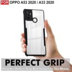 Clear Back Cover Case for Oppo A53 / Oppo A33 Hybrid Transparent Shockproof Armor - Black