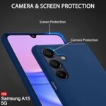 Silicone Back Cover Case for Samsung Galaxy A15 5G | Soft Micro-Fibre Lining Inside | Camera Protection Bump (Silicone Blue)