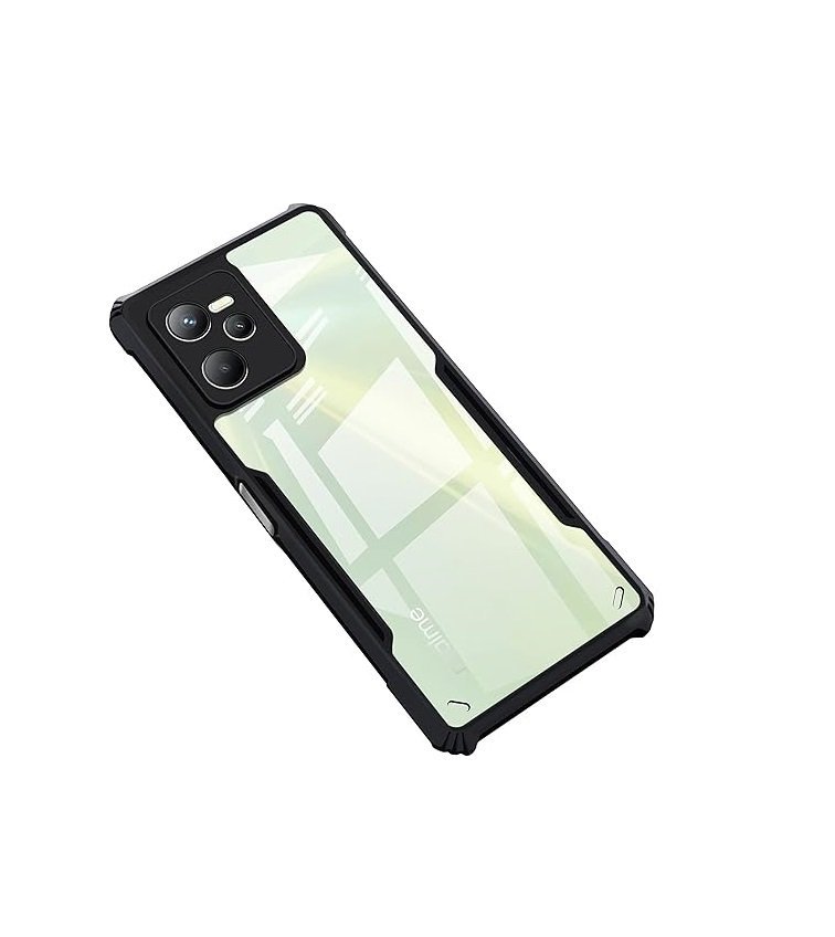 Back Case Cover for Realme C35 / Narzo 50A Prime Back Cover | Clear Case with Camera Protection | (TPU + PC | Matte Black) (Eagle)