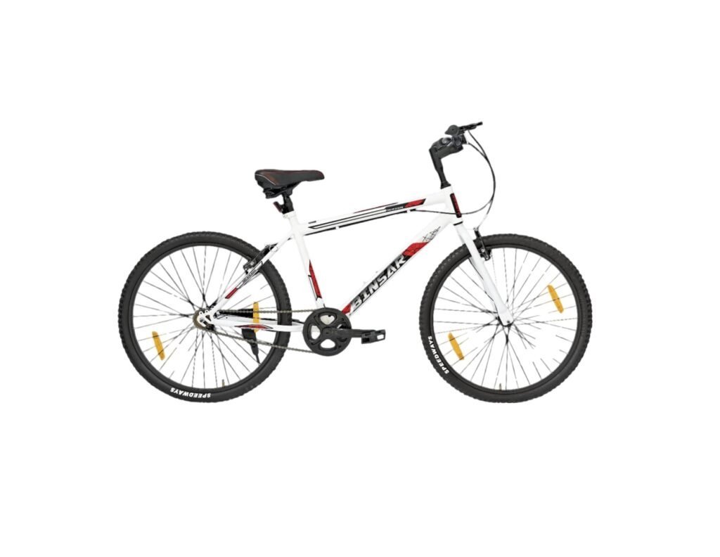 BINSAR Cycle for Men with Rigid Fork, Power Brake , 21 Speed Ideal for 10+ Years -26X2.35 (WATER ICE) S/Speed