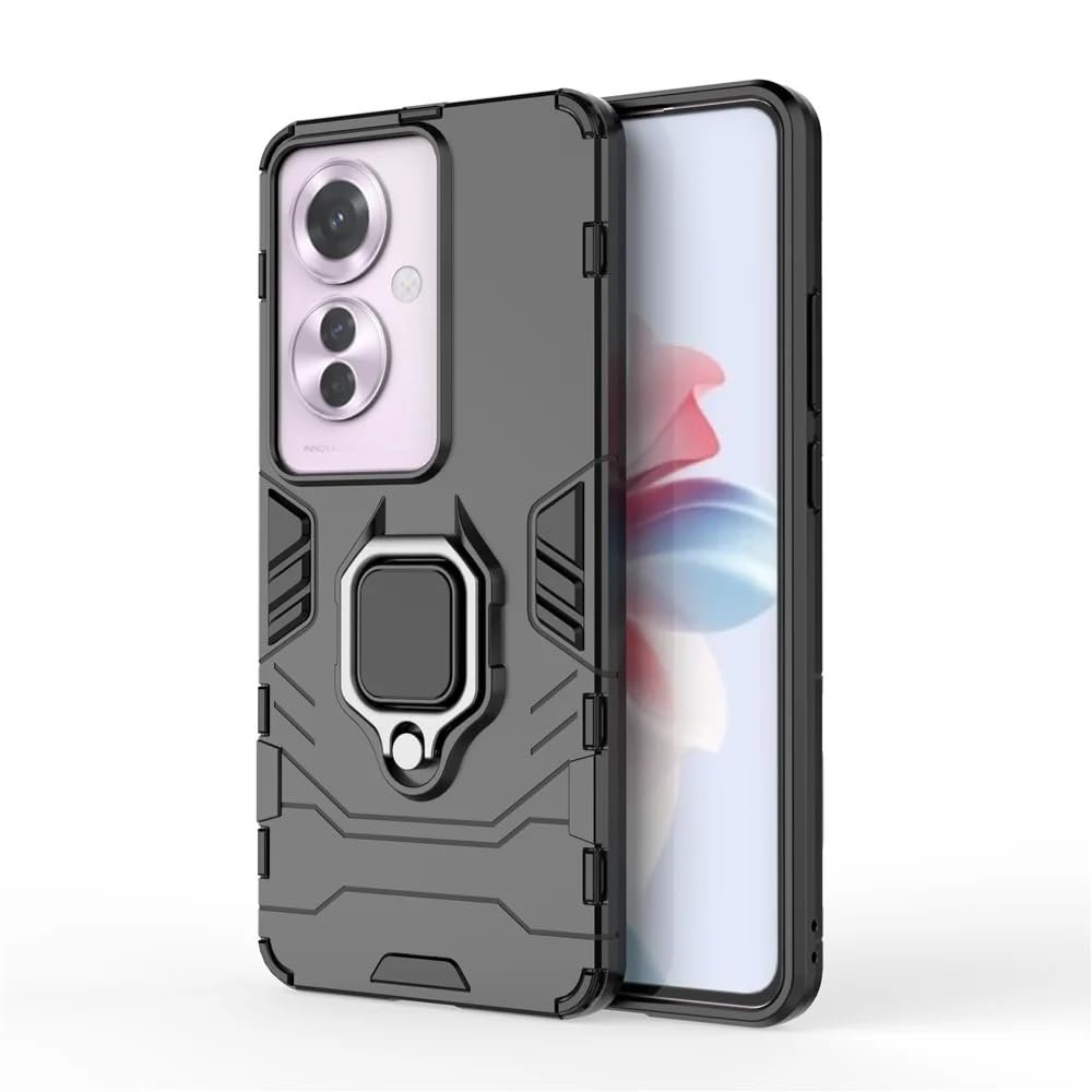 Oppo F25 Pro 5G Back Cover | Dual Layer Armor Defender Full Body Protective + PC Hybrid Kickstand Back Case for