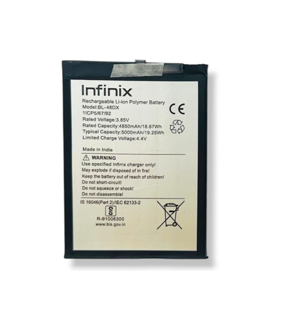 Original BL-48DX Battery Compatible for Infinix Hot 11 2022 ( X675 ) Smartphone | Fast Charging Support, 100% Back Up, Guaranteed High Performance |