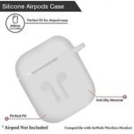 AirPods 1 Ad 2 Case Cover Portable Silicone Skin Cover with Keychain Carabiner (Supports Wireless Charging) Compatible