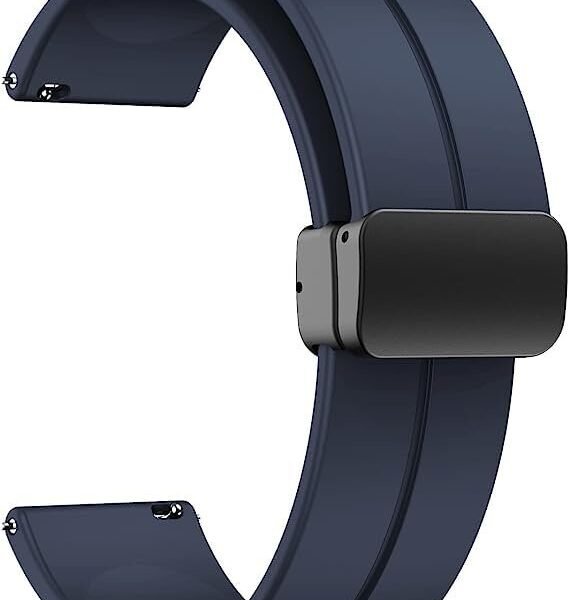 OMI 22MM Silicone Strap with Folding Magnetic Lock Compatible with Samsung Galaxy Watch 3 45mm/ Galaxy Watch 46mm/Gear S3