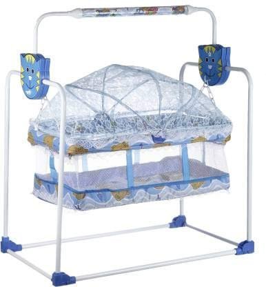 BabyLuv New Born Baby Cradle, Baby Swing, Baby jhula, Baby palna Bassinet (Blue)