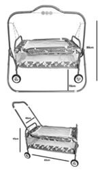 BabyLuv Cute Baby Bassinet in Baby cots Cradle Cum Stroller Cribs red (palna)