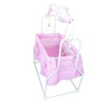 BabyLuv New Born Baby Cradle Bassinet Swing with Hidden Wheel Design (Grey) (Pink)