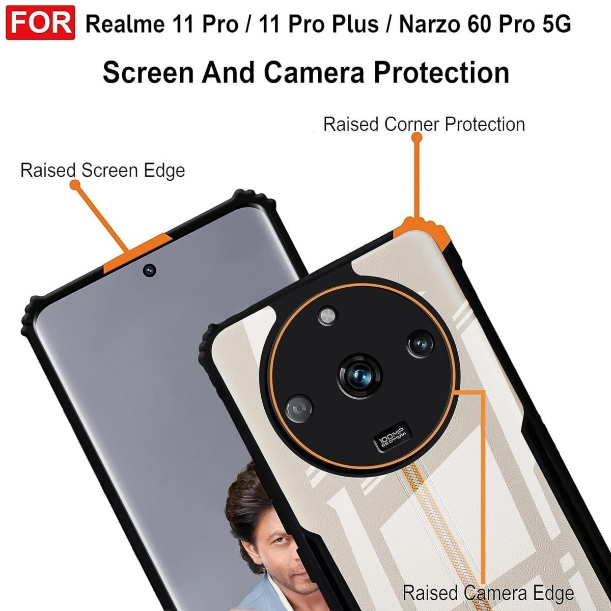 Back Case Cover for, Realme 11 Pro Plus 5G (Polycarbonate, Thermoplastic Polyurethane_Matte Black)