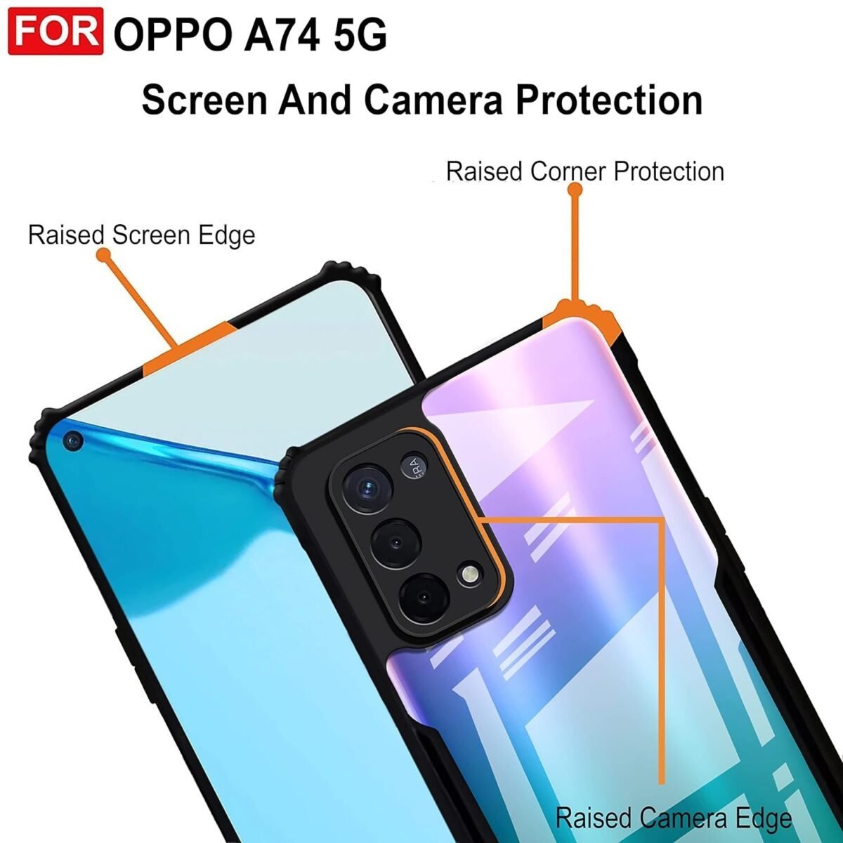 Back Case Cover for Oppo A74 5G | Compatible for Oppo A74 5G Back Case Cover | Clear Case for Oppo A74 5G