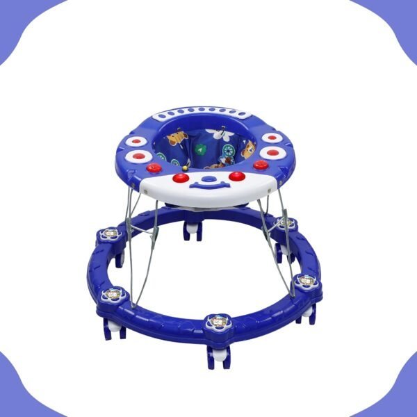 Baby Walker Musical Activity Baby Walker with Musical Toy Bar Rattles and Activity Toys (Blue)