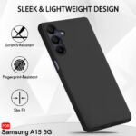 Silicone Back Cover Case for Samsung Galaxy A15 5G | Soft Micro-Fibre Lining Inside | Camera Protection Bump | (Silicone, Black)