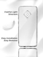 Back Cover Case for Vivo S1 Pro (Silicone Crystal Clear | Pure Camera Protection | Dust Plug for Charger and Headphone