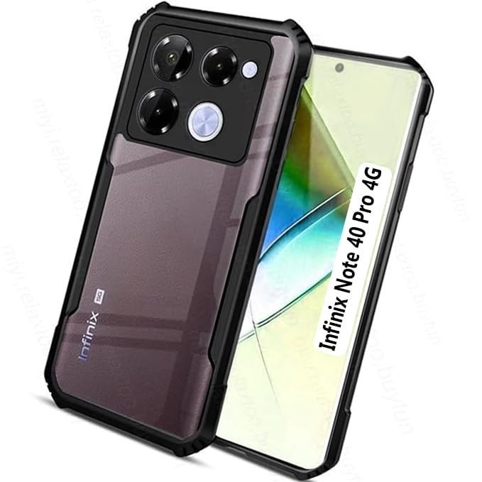 Back over for Infinix Note 40 Pro 5G Back Cover Case - Black Transparent