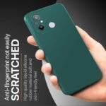 Slim Ultra Soft Rubberised Back Cover for Xia   Redmi 12C | Poco C55 | Inner Velvet Fabric Lining | Matte Silicone