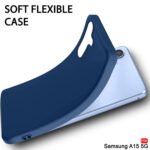 Silicone Back Cover Case for Samsung Galaxy A15 5G | Soft Micro-Fibre Lining Inside | Camera Protection Bump | (Blue)