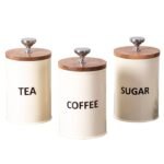 Tea Coffee Sugar containers set of 3 | Dry fruits kitchen container set | Air tight containers for kitchen storage set