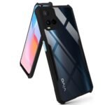 Back Cover Case for Vivo Y21 2021 (Crystal Glass Back | Camera Protection | Shockproof Bumpers | Professional Black)