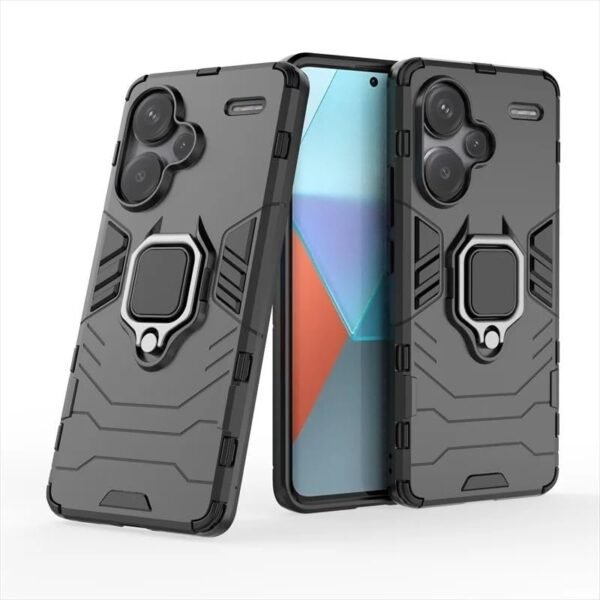 Redmi Note 13 Pro Plus Back Cover | Dual Layer Armor Defender Full Body Protective + PC Hybrid Kickstand Back Case