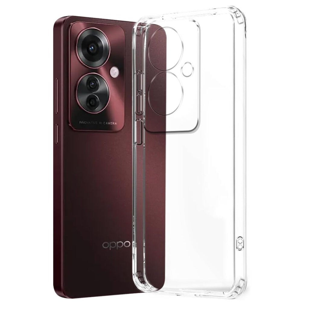 Shockproof Crystal Clear Back Cover Case for Oppo F25 Pro 5G | Raised Bumps for Camera & Screen Protection |  (Transparent)