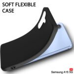 Silicone Back Cover Case for Samsung Galaxy A15 5G | Soft Micro-Fibre Lining Inside | Camera Protection Bump | (Silicone, Black)